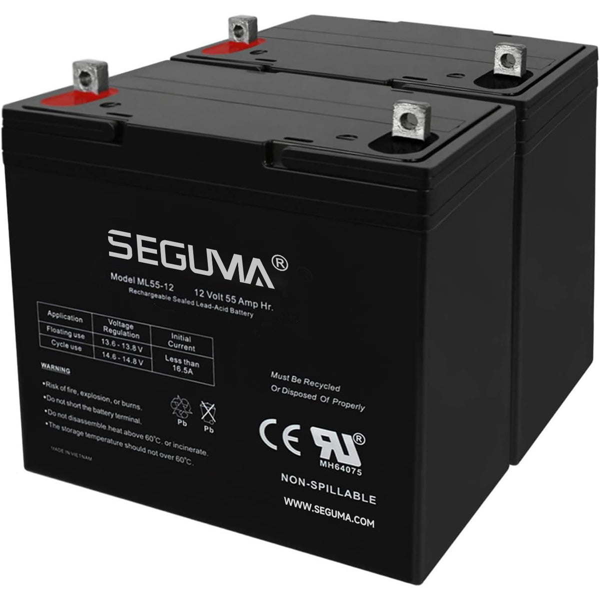 SEGUMA 12V 8AH Rechargeable AGM Battery