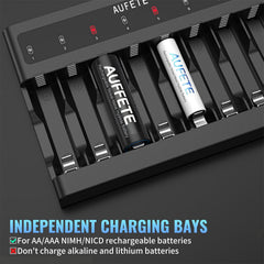 AUFETE 8-Bay AA AAA Battery Charger