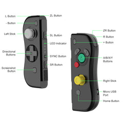 Nintendo switch joy-con left and right hand controllers black (model: 5098)