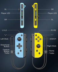 YCC-SW4006 switch joy con left and right handles (yellow+blue)