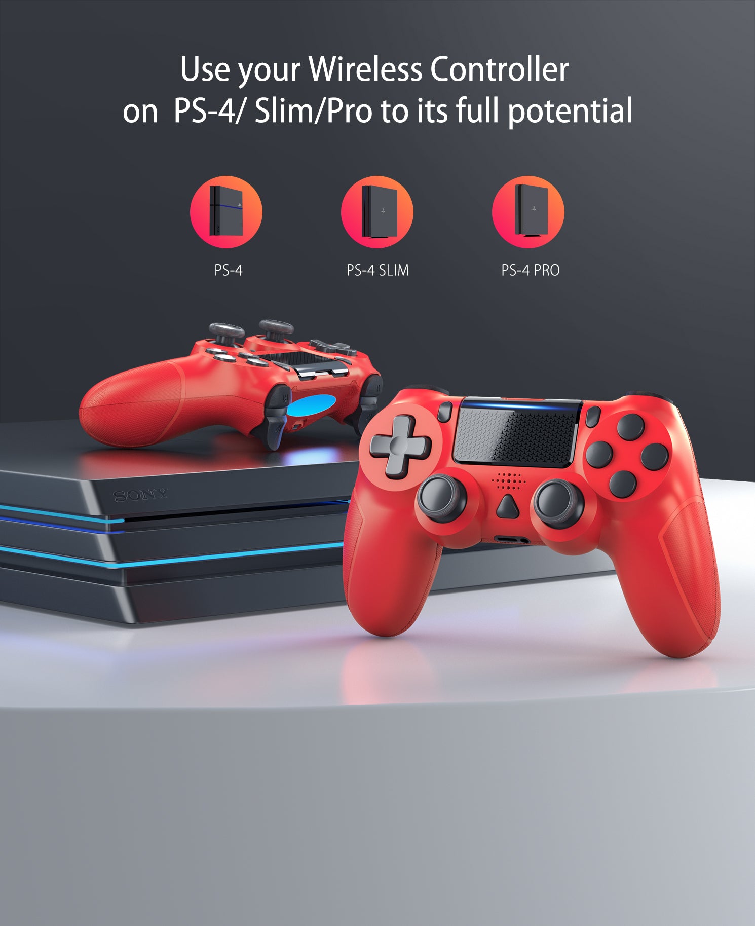 red ps4 controller