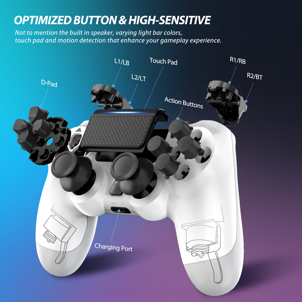 YCCTEAM Wireless Game Controller Compatible with PS4 Console /Android