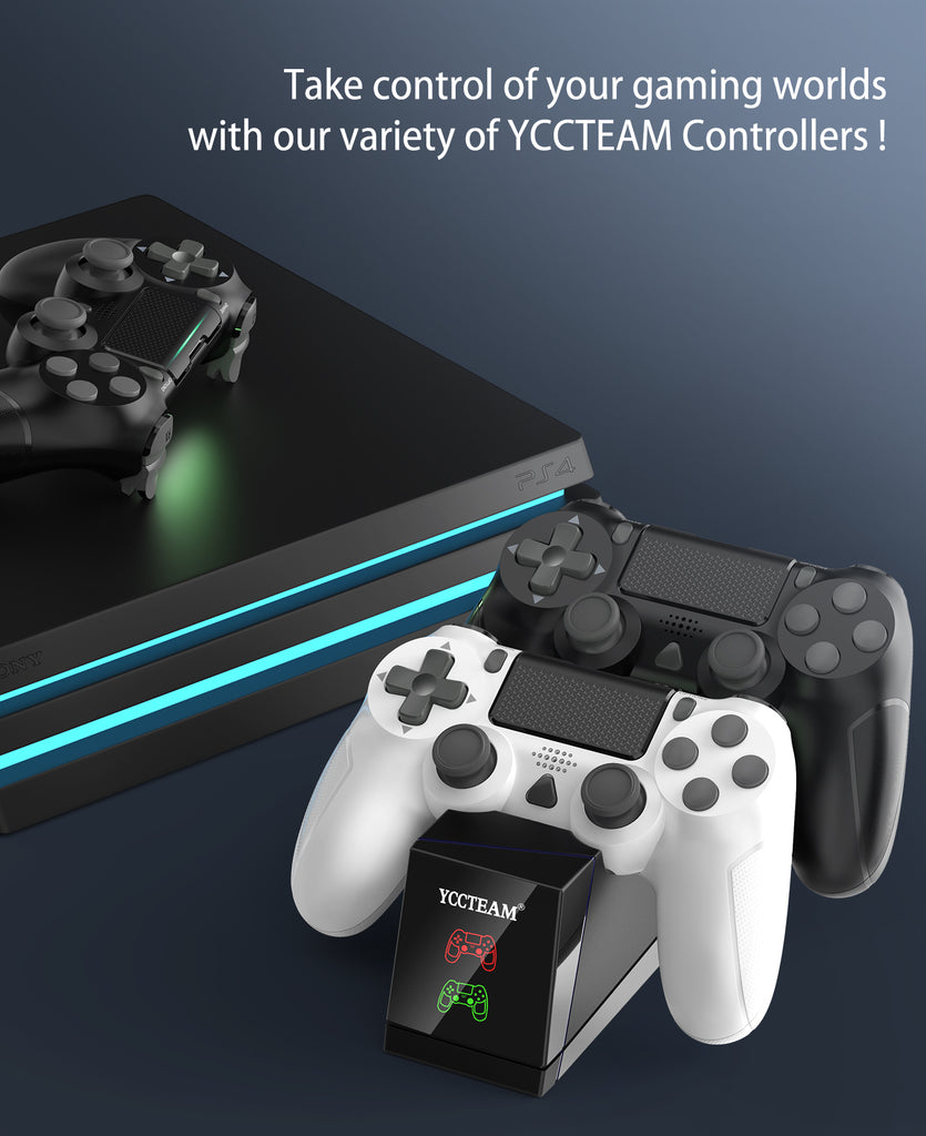 YCCTEAM Wireless Game Controller with Builtin 1000mAh Rechargeable Ba