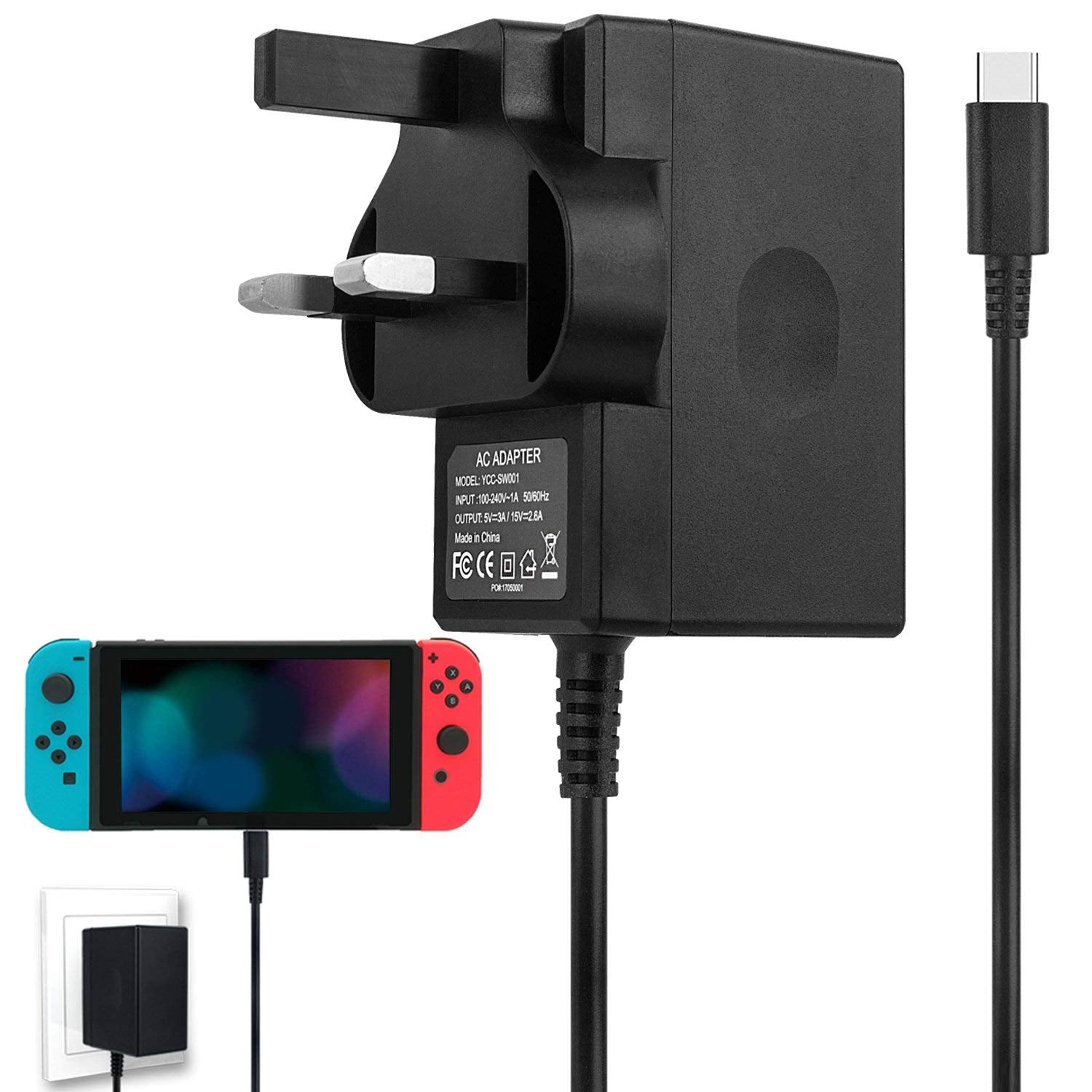 Nintendo Usb C Charger Power Adapter Switch 2.6a