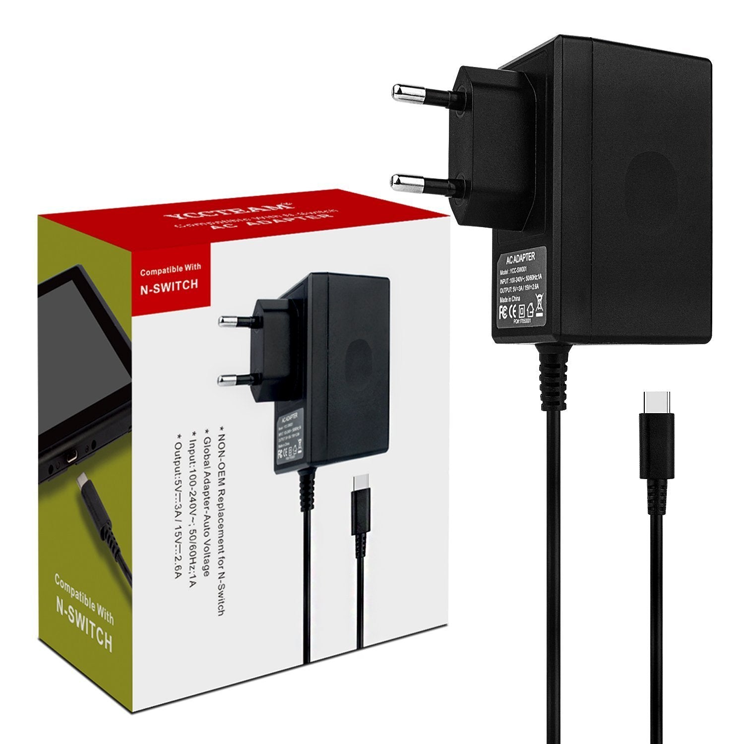 Nintendo Switch Charger,AC Adapter, YCCTEAM Power Supply for Nintendo Switch