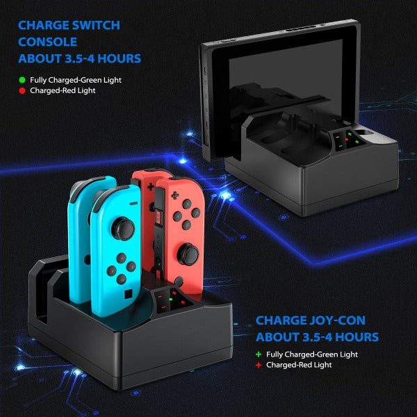 Charging Dock for Switch JoyCons and Console with AC Adapter，Nintendo